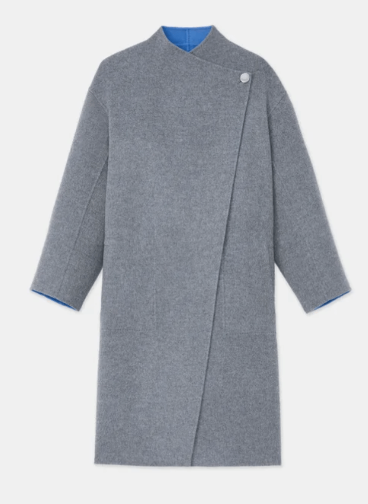 reversible blue and grey coat